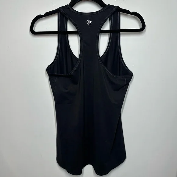 Athleta Racerback Stretch Cotton Blend Tank Top Black - Picture 3 of 3
